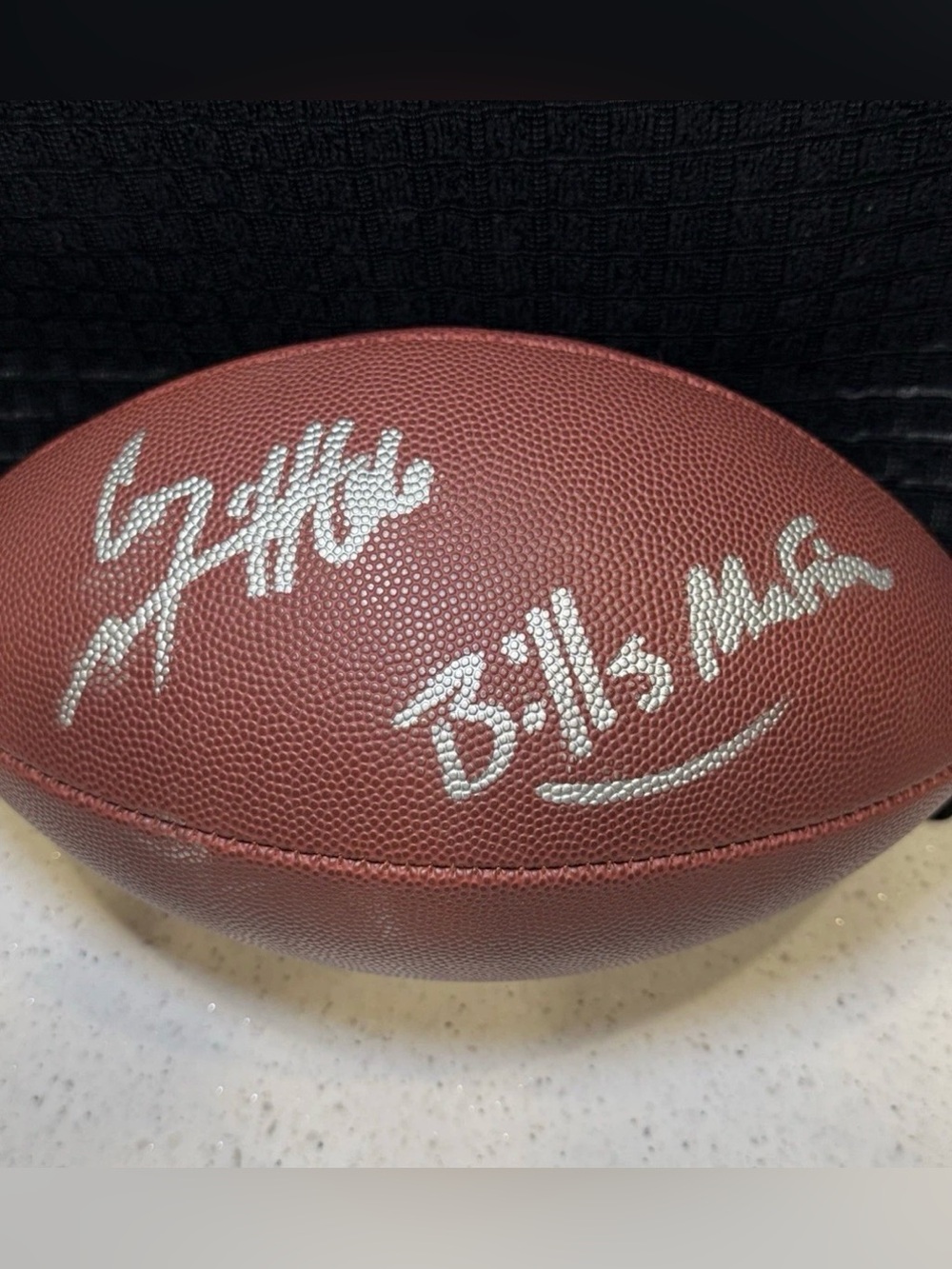 Connor McGovern Signed Buffalo Bills Replica Football Bills Mafia Script TSE